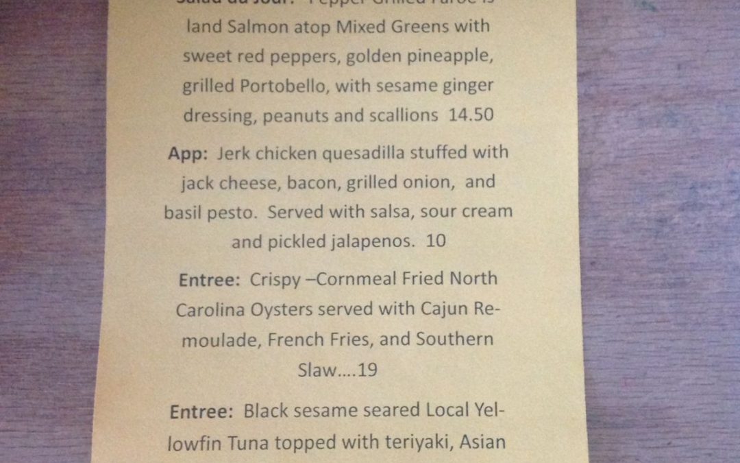 Dinner Specials 3/16/17