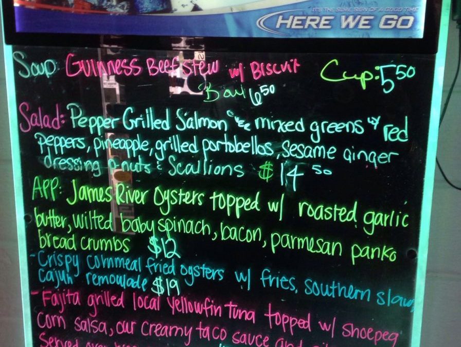 Dinner Specials 3/20/2018