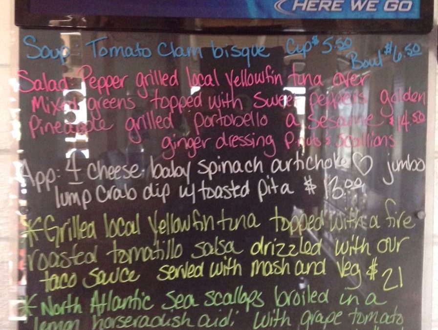 Dinner Specials 9/15/2018