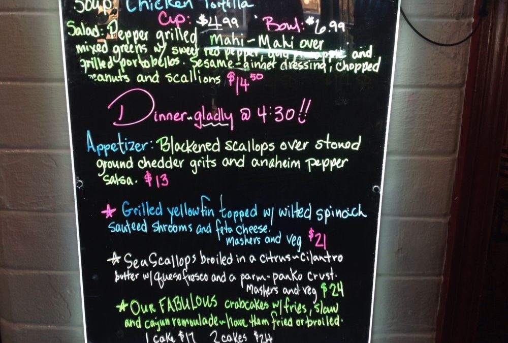 Dinner Specials 11/6/2019