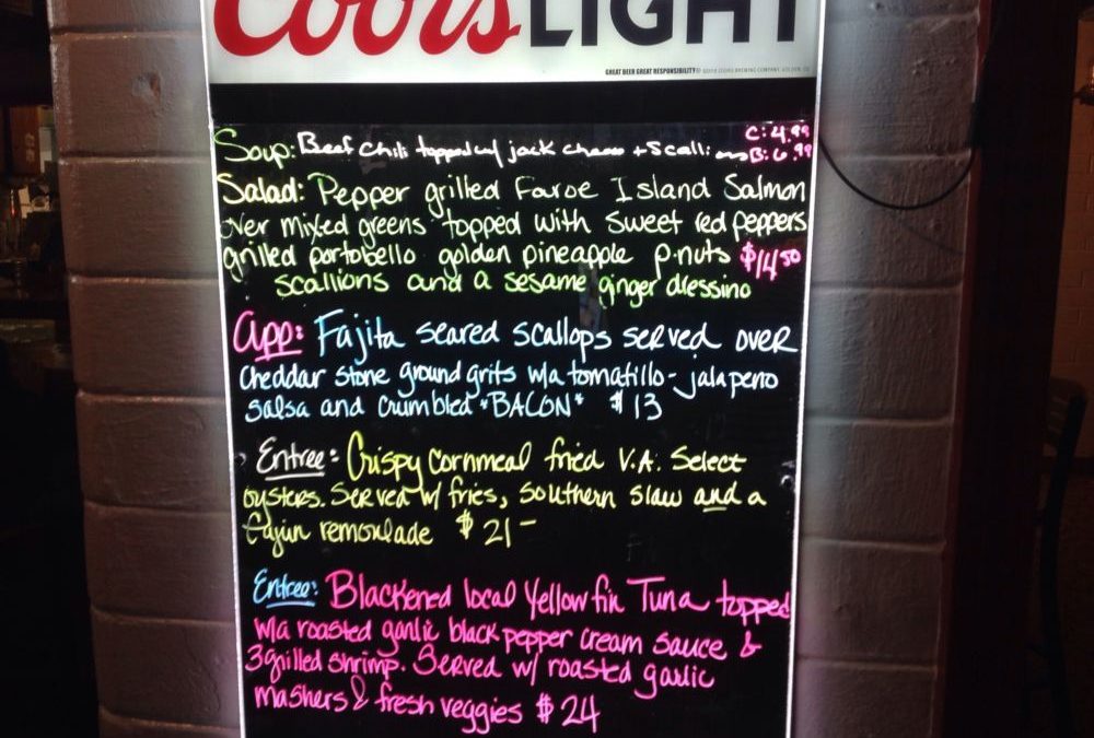 Dinner  Specials 11/30/2019