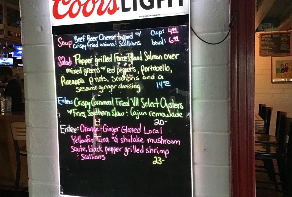 Dinner Specials 1/15/2020