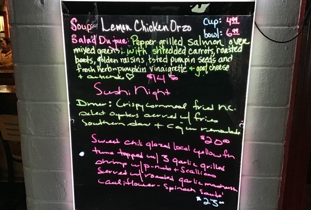 Dinner Specials 1/29/2020