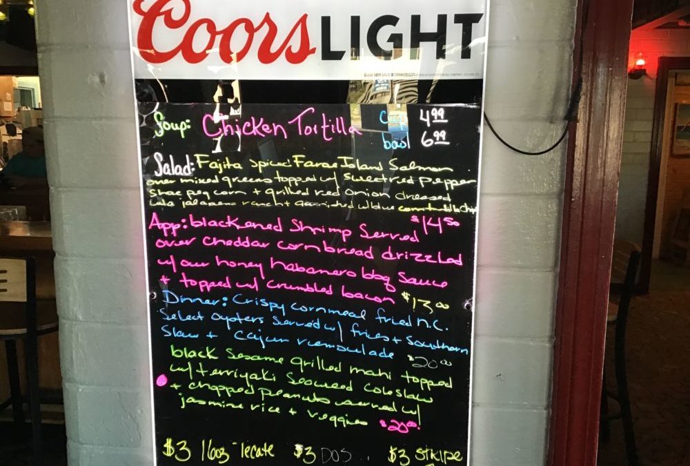 Dinner Specials 2/3/2020