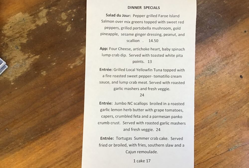 Dinner Specials 7/14/2020