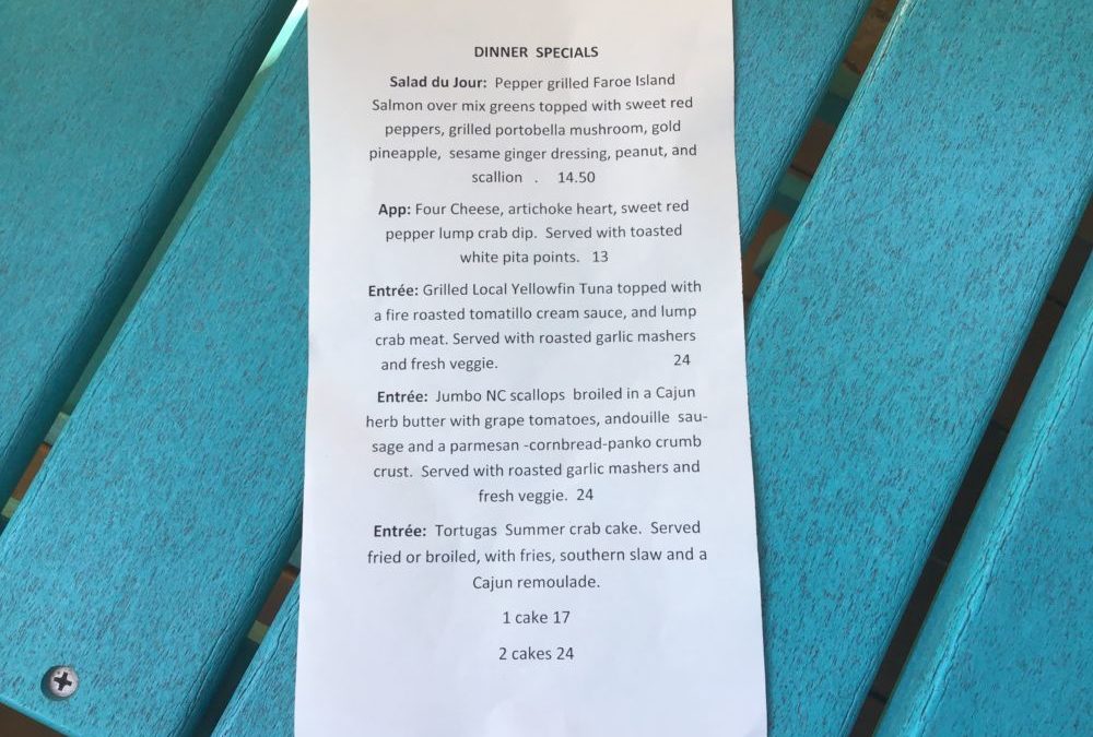 Dinner Specials 7/22/2020