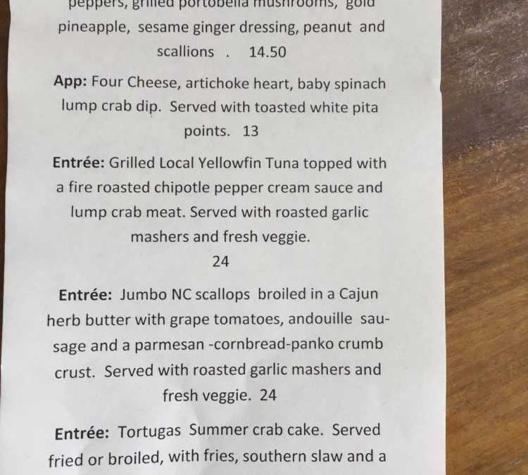 Dinner Specials 7/23/2020