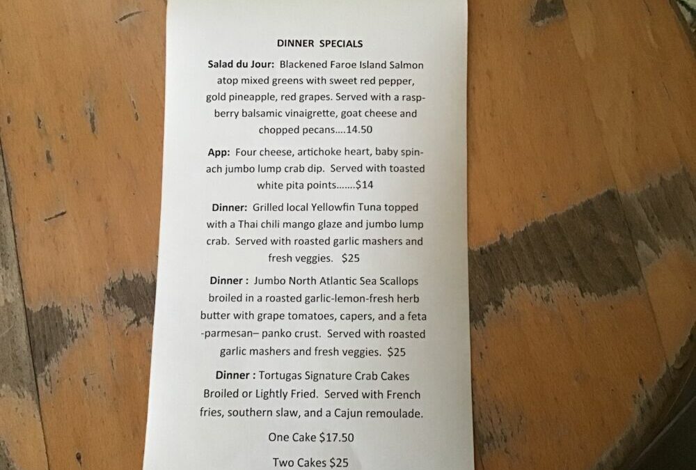 Dinner Specials 9/19/2020