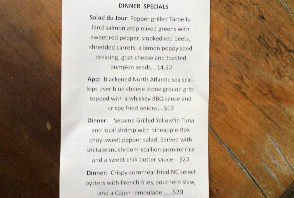 Dinner Specials 11/21