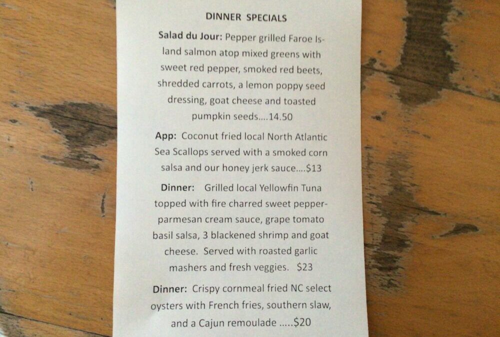 Dinner Specials 11/25/20