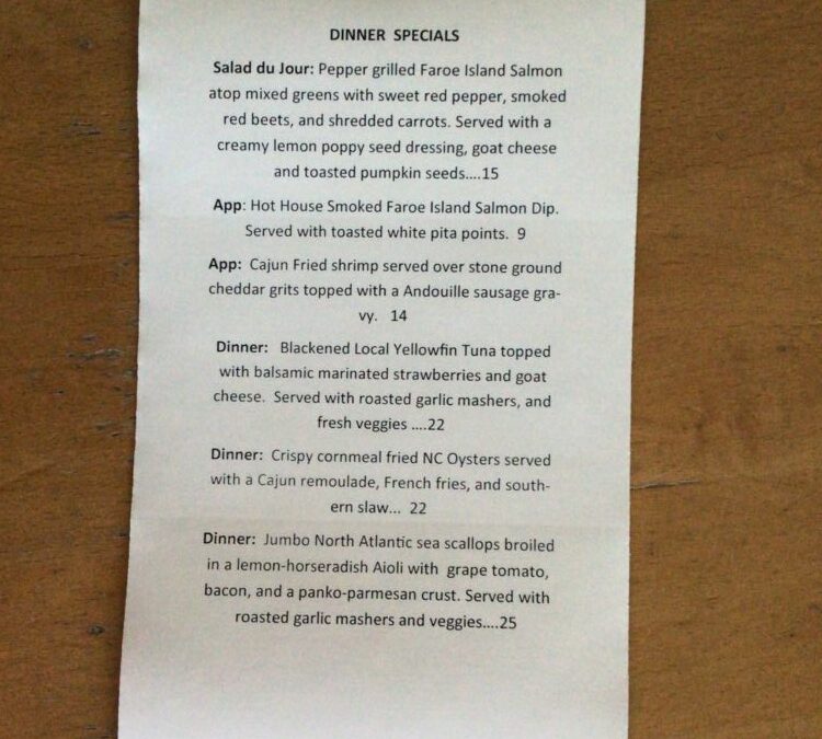 Tuesday Dinner Specials