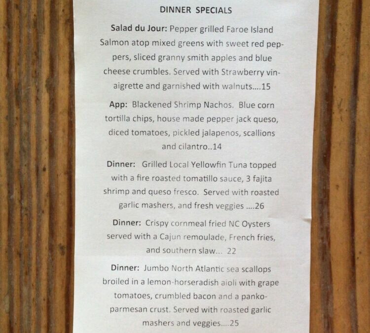 Thursday Dinner Specials