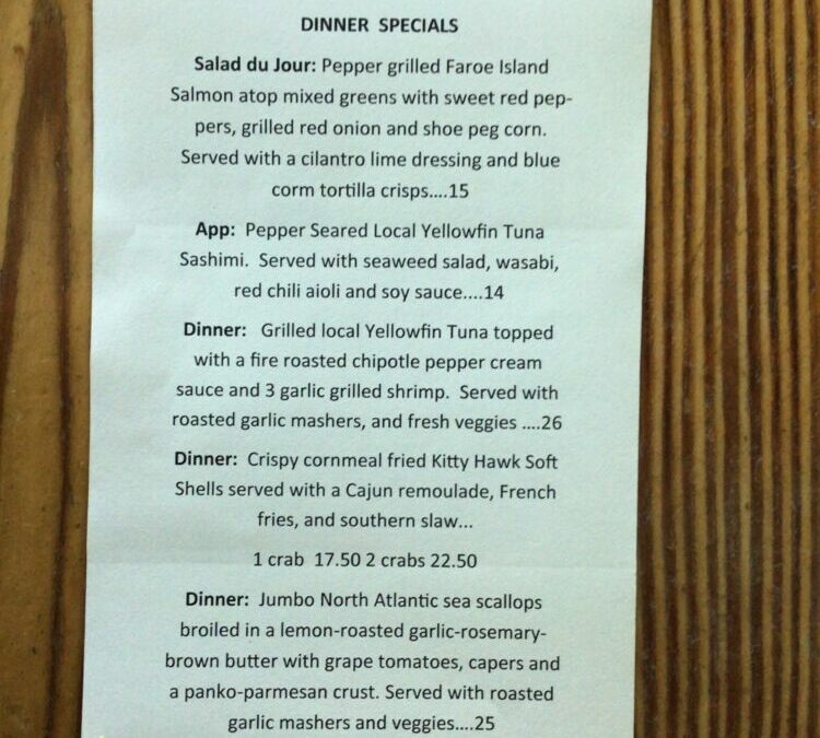Friday Dinner Specials