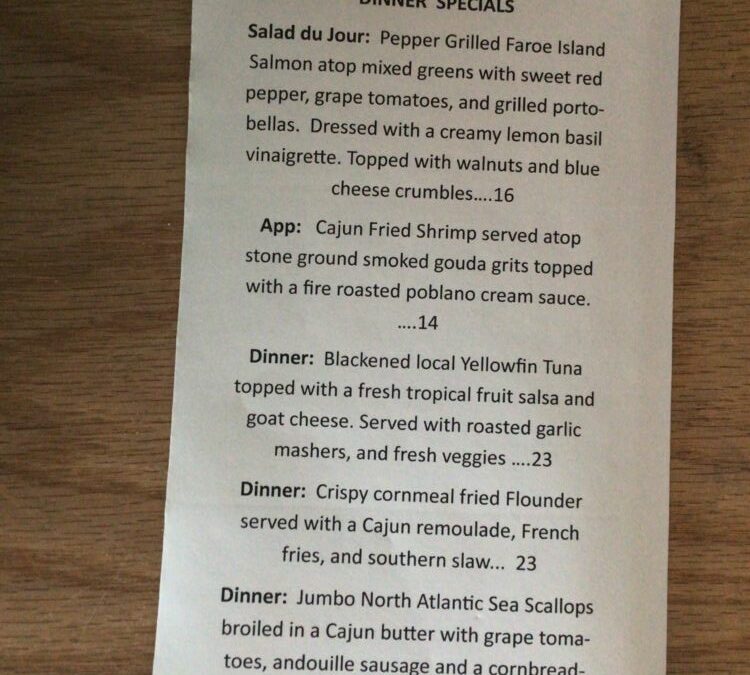 7/12 Dinner Specials