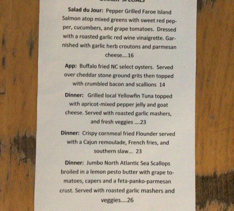 Dinner Specials 7/28