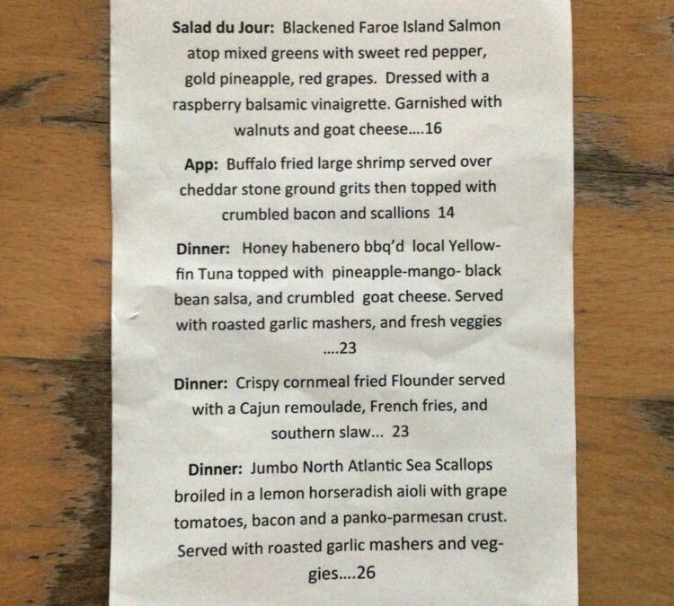 8/2 Dinner Specials