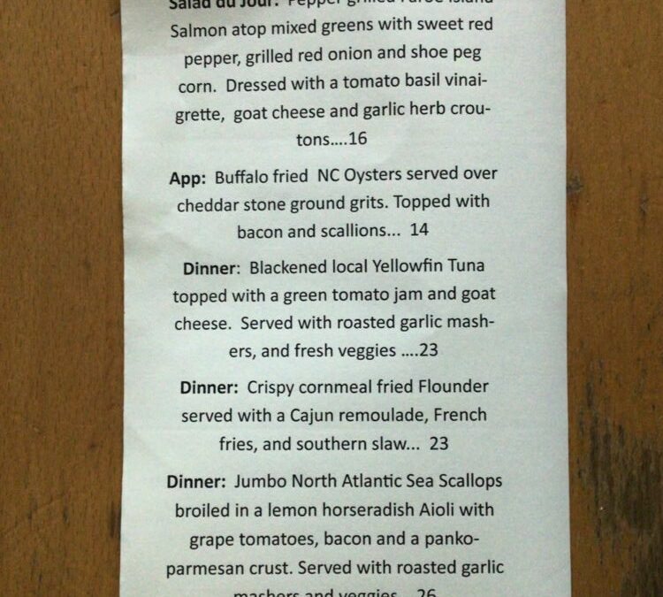 9/2 Dinner Specials