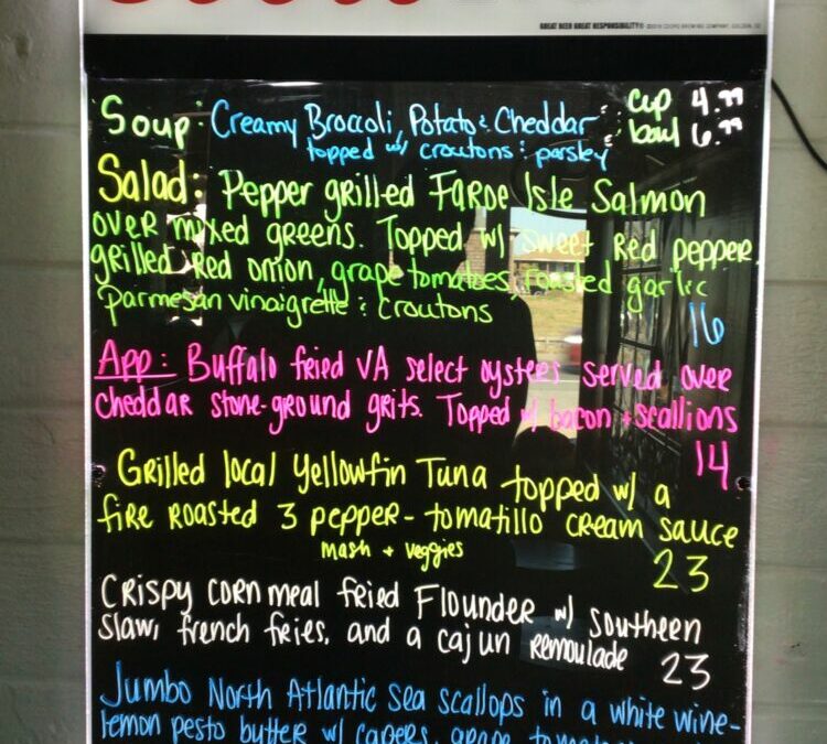 9/28 Dinner Specials