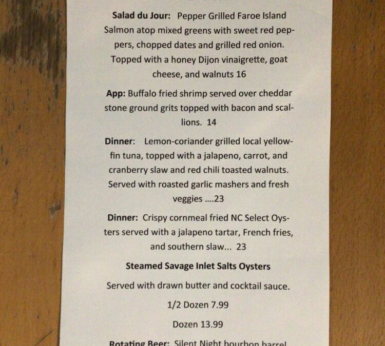 1/28 Dinner Specials