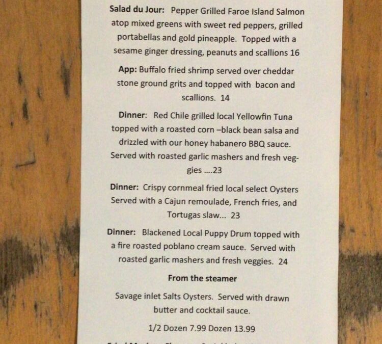 2/18 Dinner Specials