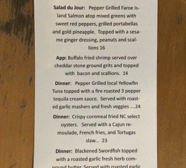 2/25 Dinner Specials