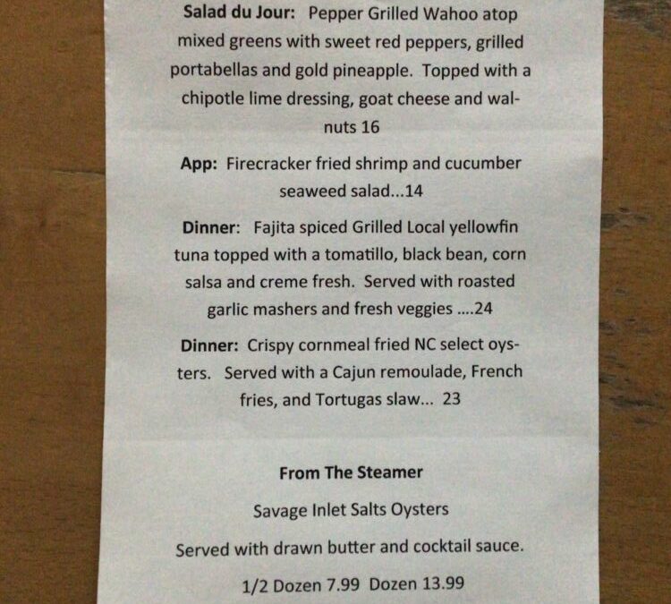 2/27 Dinner Specials