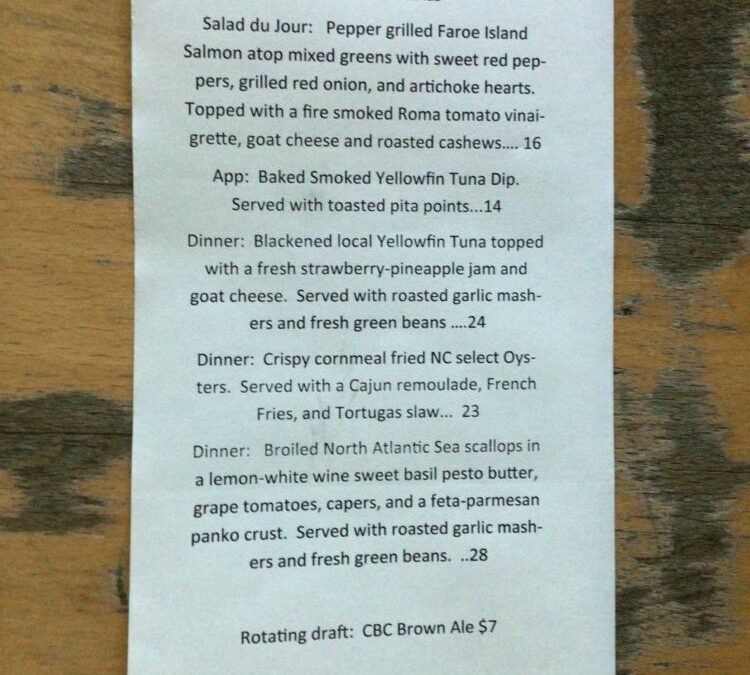 4/29 Dinner Specials