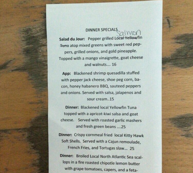 5/1722 dinner specials