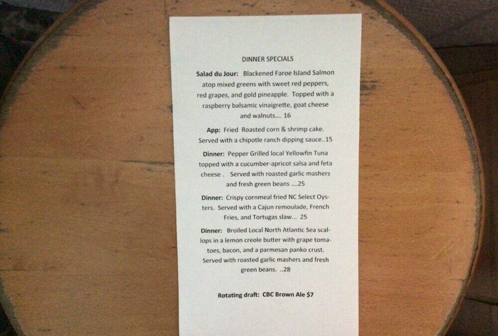 5/27 dinner specials